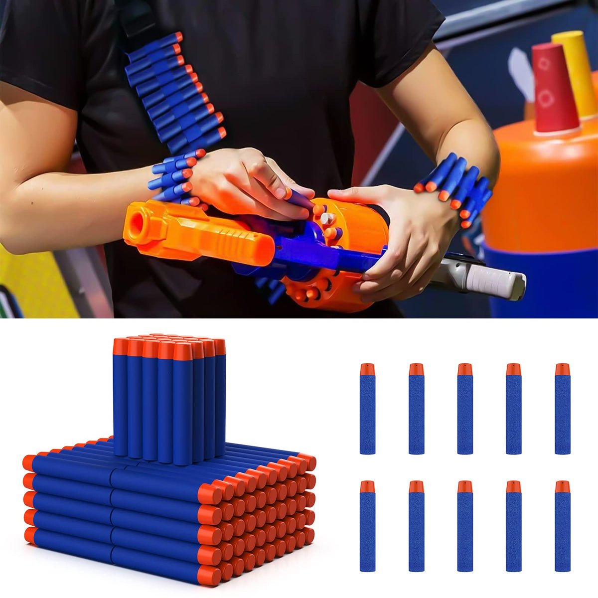 Tudaymol Nerf bullets 500 darts compatible with Elite 2.0 and Elite refills