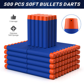 Tudaymol Nerf bullets 500-pack with storage bag for uninterrupted outdoor battles