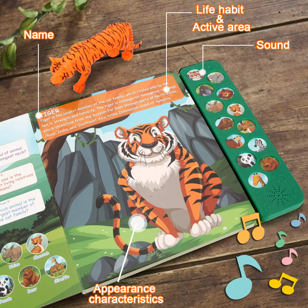 Tudoccy tiger figurine vivid colors enhances storytelling