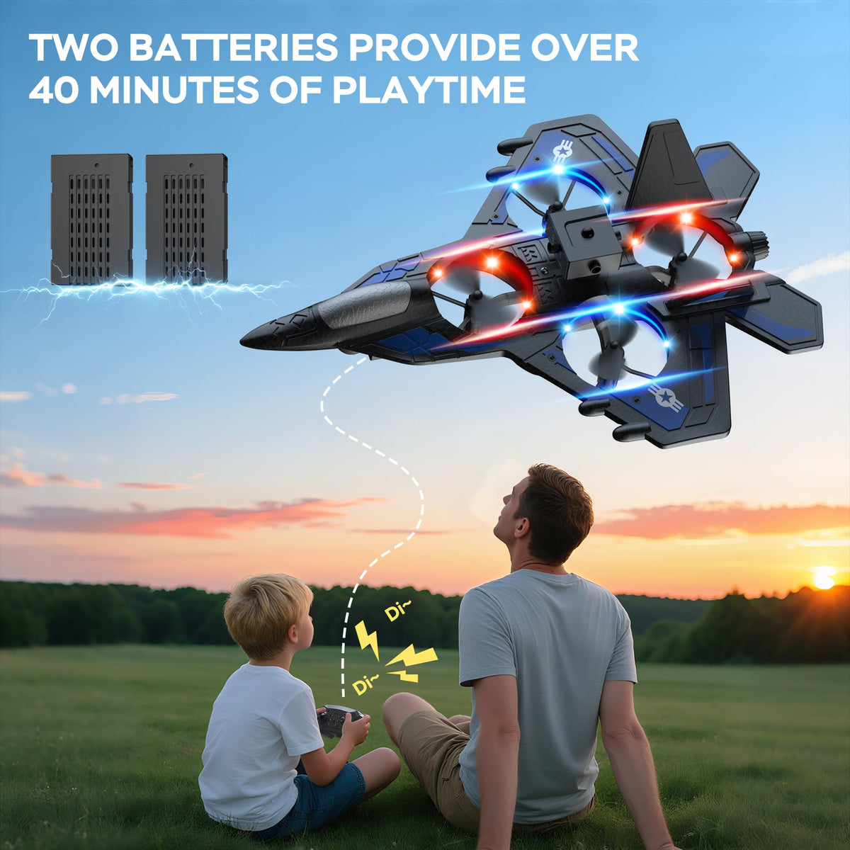 TUEESN RC Plane uses 2.4GHz for reliable long-range control.