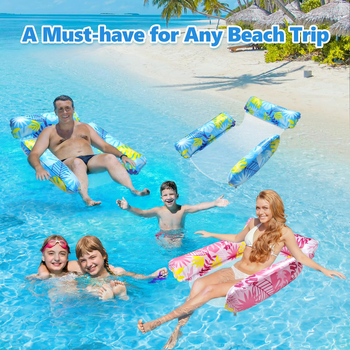TUEJITE 3-tube water hammock offers stability and comfort.