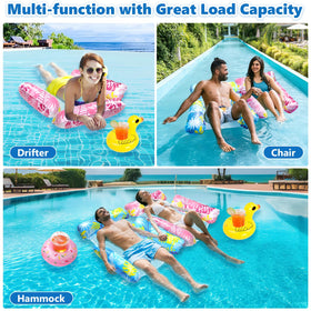 TUEJITE foldable pool float for easy storage and travel.