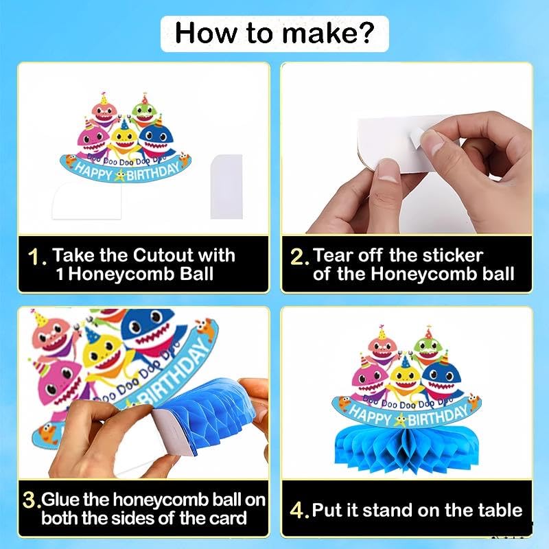 TUHI shark table centerpiece collection ready for easy disposal after party