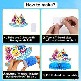 TUHI shark table centerpiece collection ready for easy disposal after party