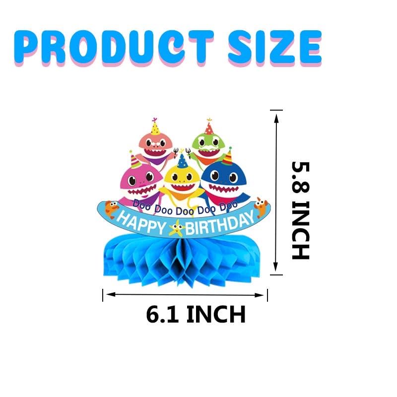 TUHI shark family topper 1 vibrant color print for table styling