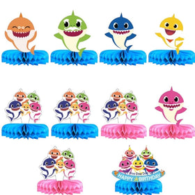 TUHI shark main birthday honeycomb topper as bold centerpiece