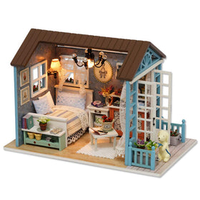TuKIIE DIY miniature dollhouse front view shows Forest Times style and decorative appeal.