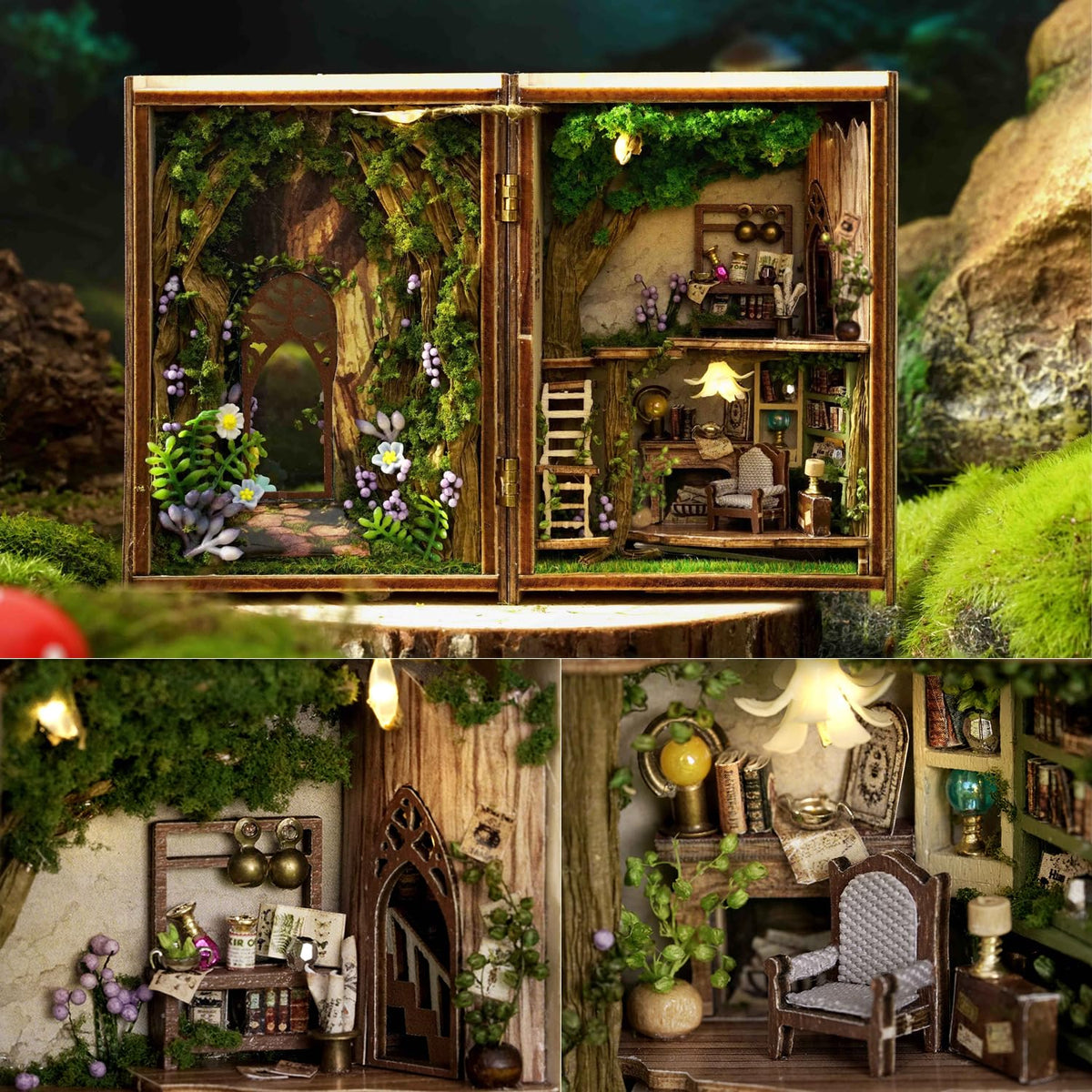 TuKIIE logs, flowers, and vines create a charming miniature world.