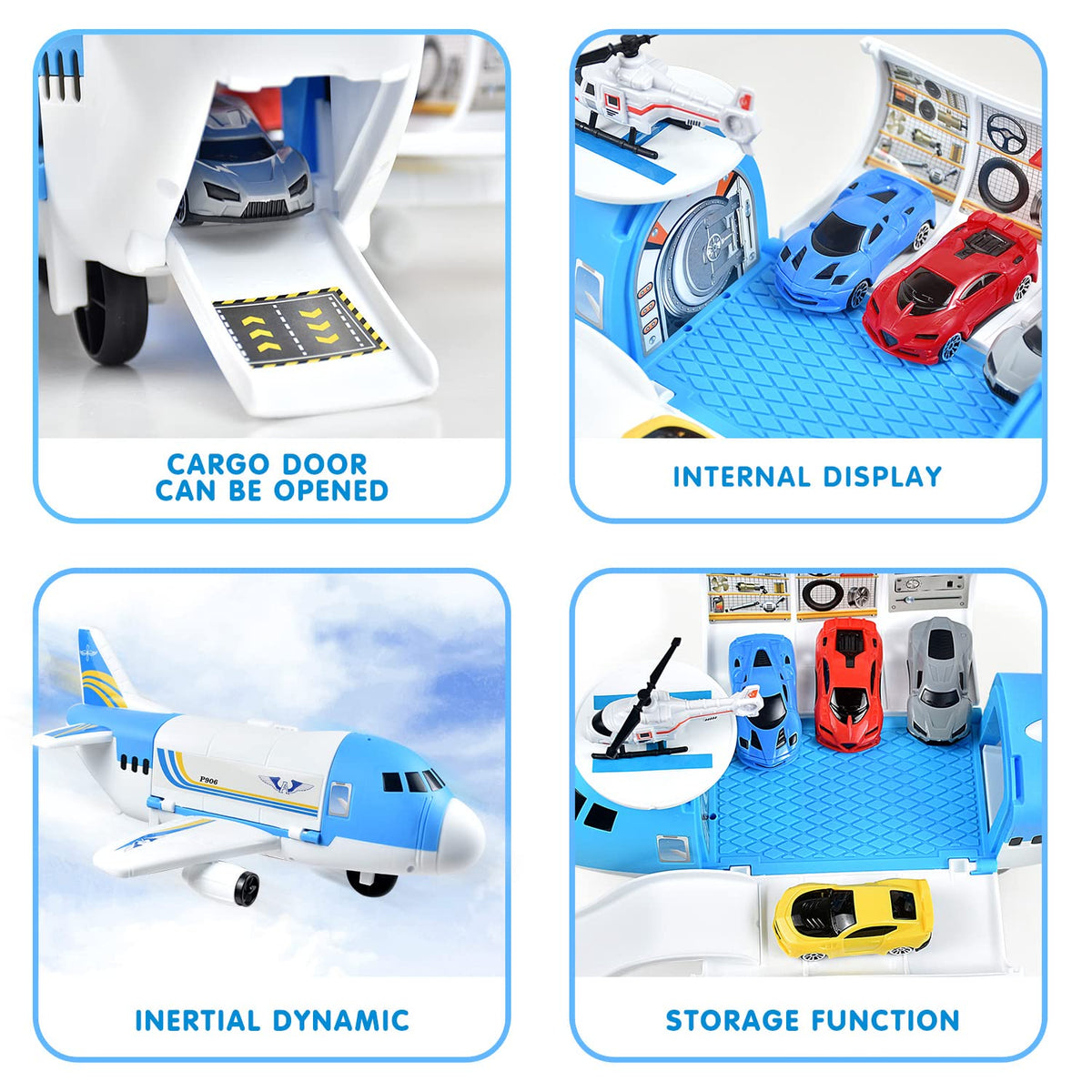 Tuko friction-powered airplane toy rolling on flat surfaces