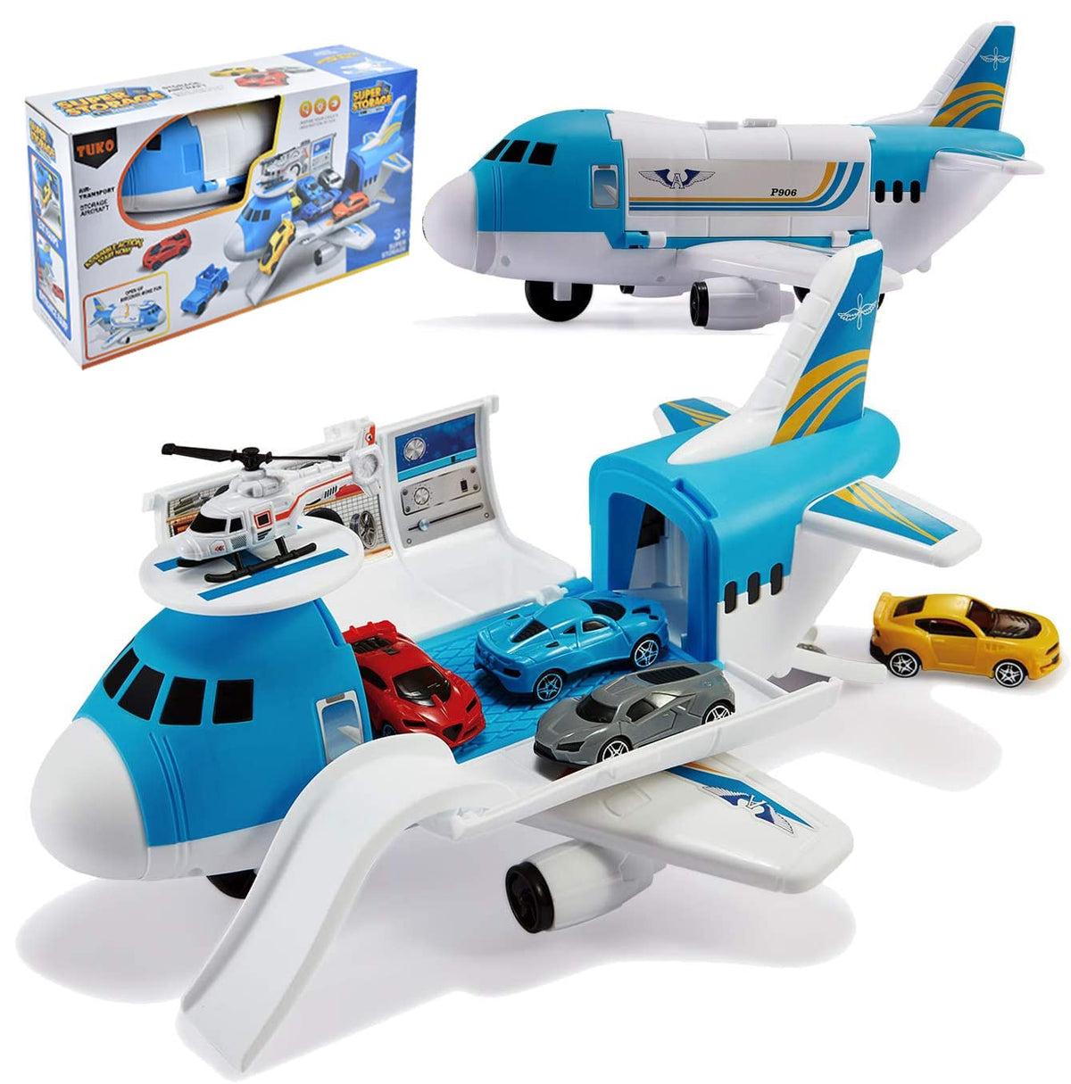 Tuko transport cargo airplane toy set for kids 3 and up, promoting imaginative play
