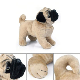 TUKVESZE brown pug plush toy lightweight decor option for shelves and desks.