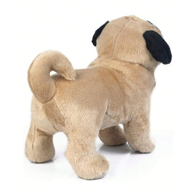 TUKVESZE brown pug plush toy packaging note reminds to fluff after opening.