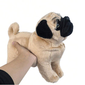 TUKVESZE brown pug plush toy stitching detail demonstrates durability for daily use.