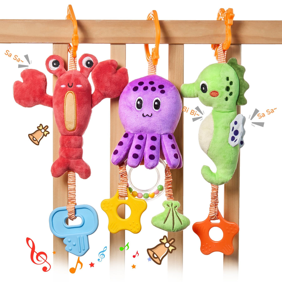 TUMAMA octopus teether toy for newborns encourages tactile exploration