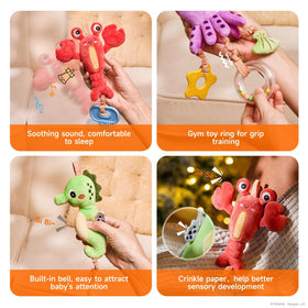 Seahorse bell rattle enhances baby's auditory awareness