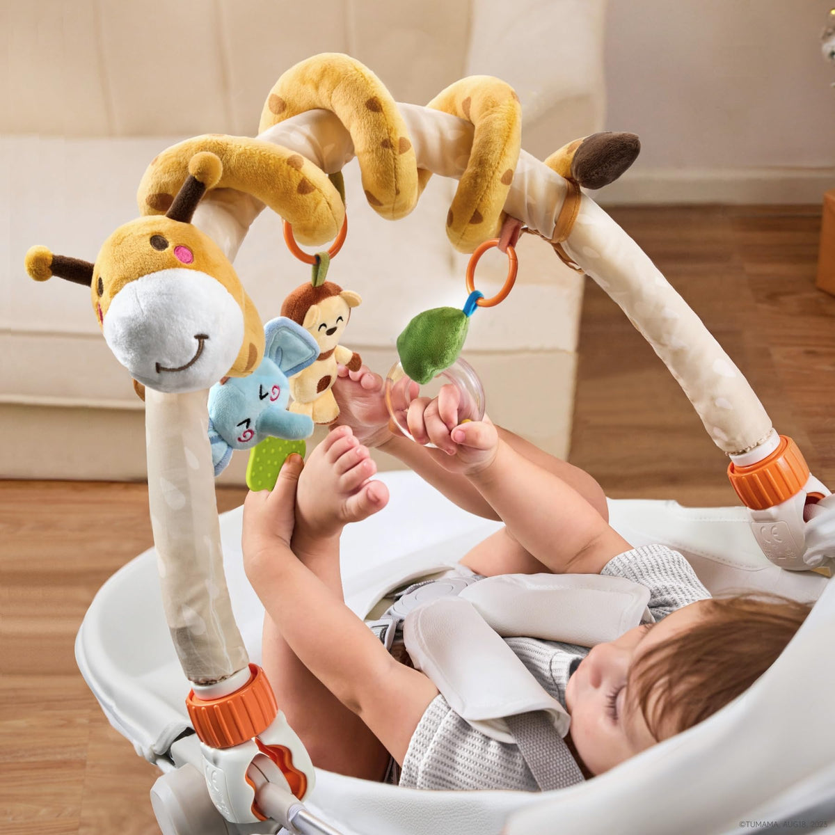 Tumama Kids easy-clamp arch-secures to stroller or crib