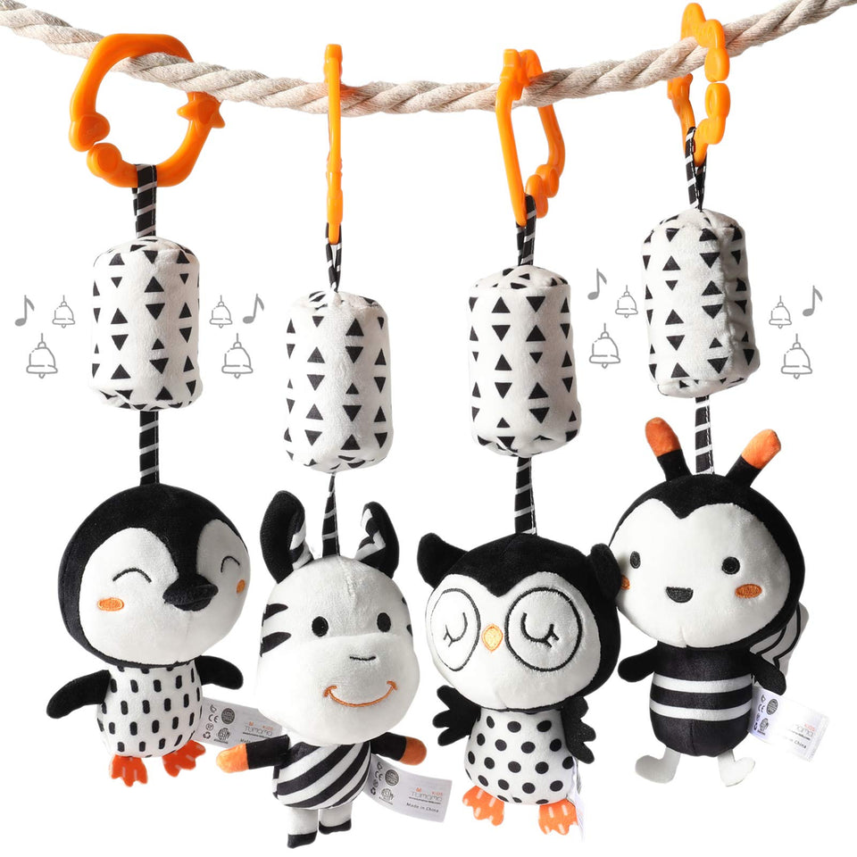 Tumama Kids zebra plush rattle for newborn visual development