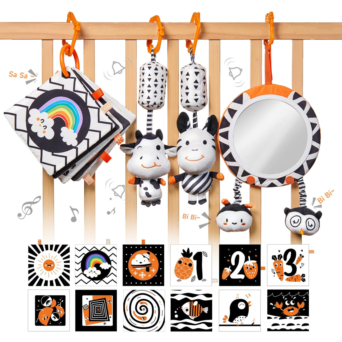 TUMAMA KIDS black-and-white tummy time mirror enhances early visual focus.