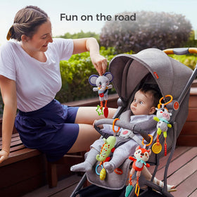 Tumama Kids cow hanging toy offers soft texture for safe grasping