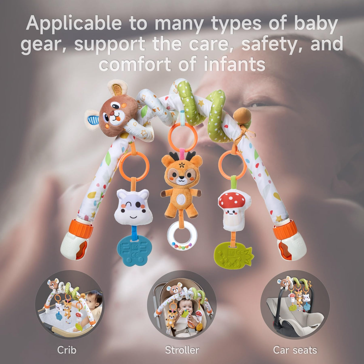 TUMAMA KIDS deer pendant with sound and hand rattle encourages grasping