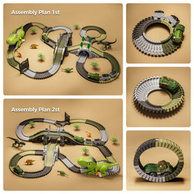 TUMAMA KIDS dinosaur track dinosaur figures fuel storytelling and pretend journeys.