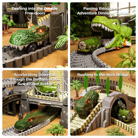 TUMAMA KIDS dinosaur track flexible tracks support creative, modular layouts.