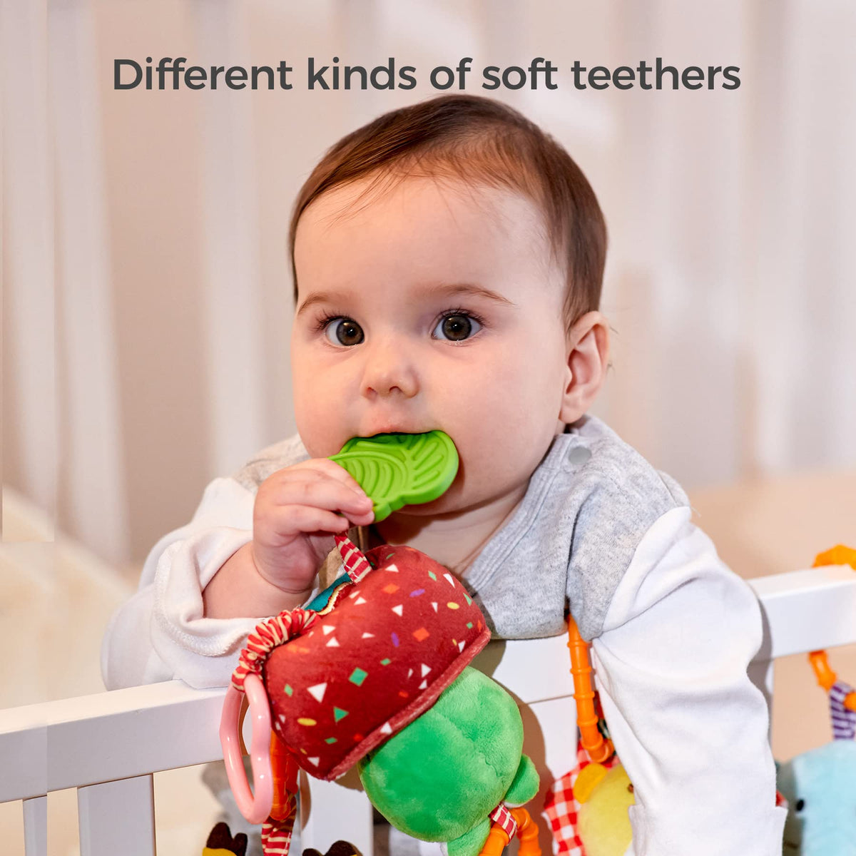 Tumama Kids elephant rattle with crinkle sound for tactile exploration