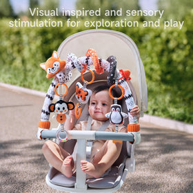 TUMAMA Fox spiral plush toy stimulates tactile exploration during stroller walks