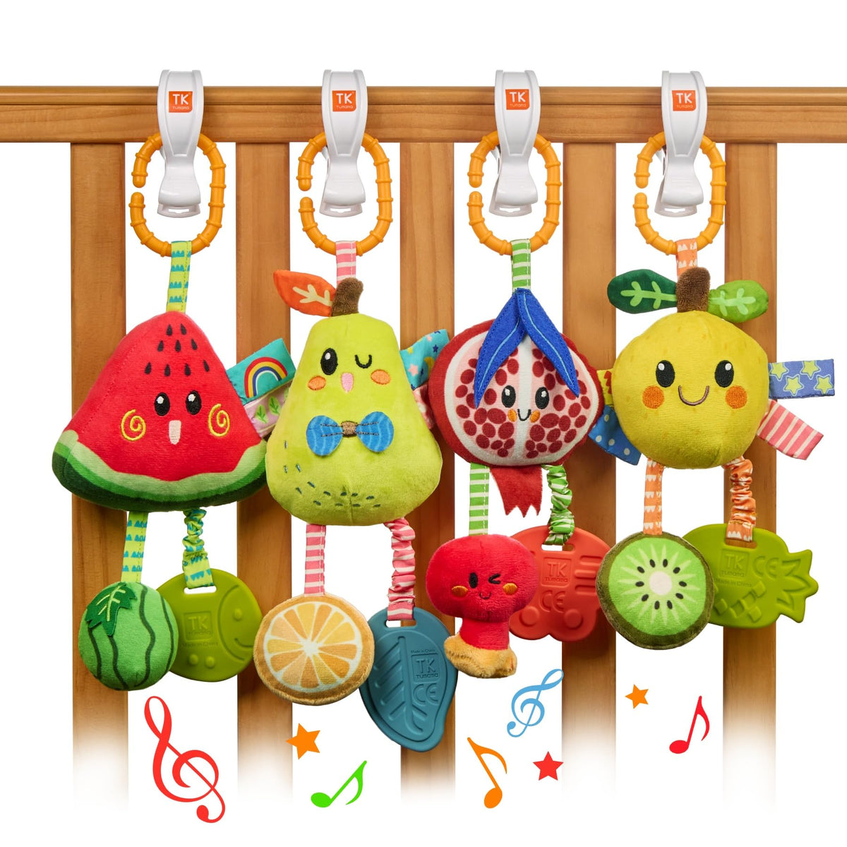 TUMAMA KIDS pear fruit rattle hanging toy for sensory exploration