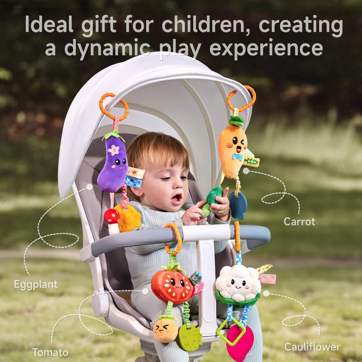 TUMAMA KIDS tomato plush with teether for soothing moments.