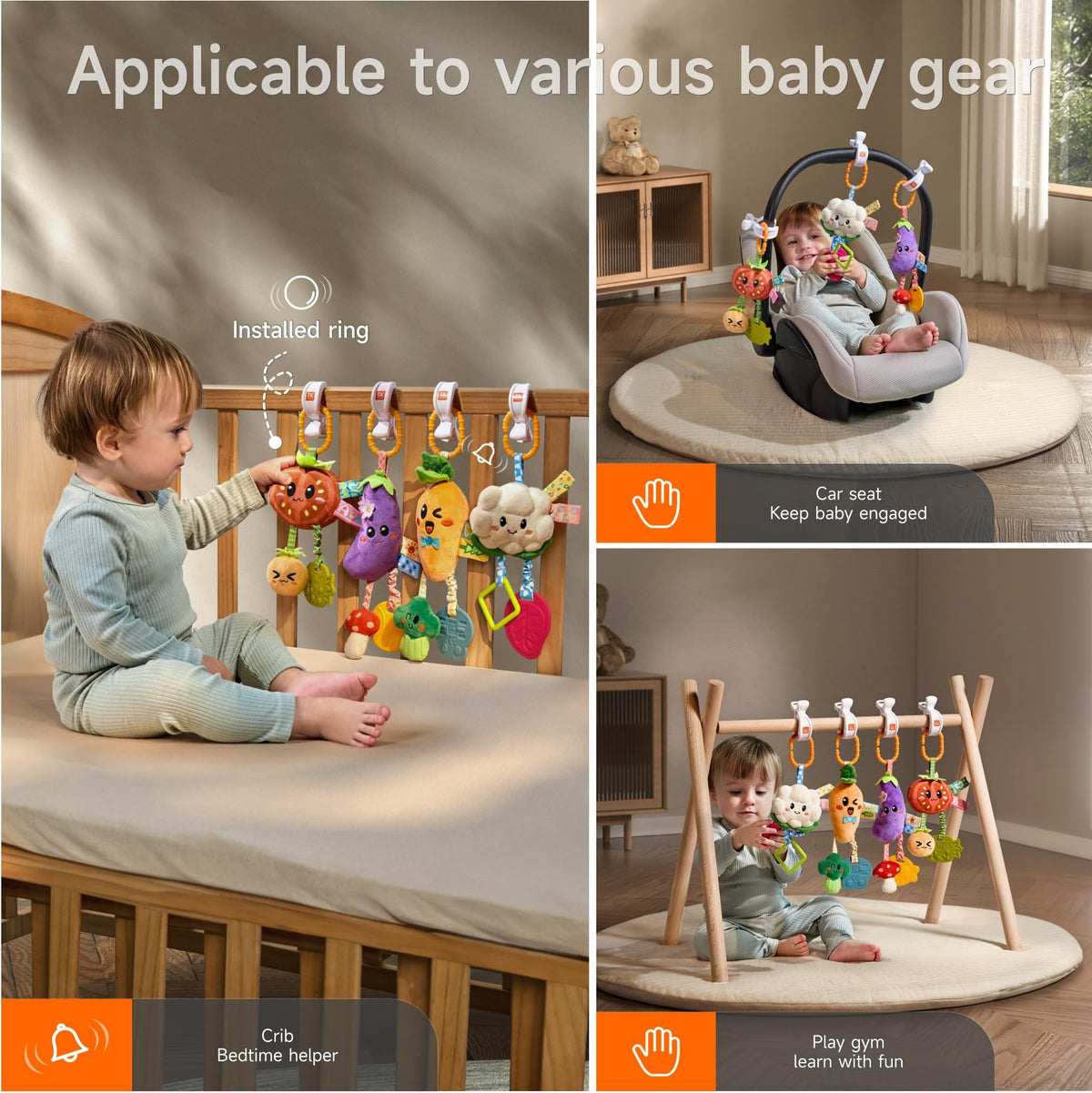 TUMAMA KIDS hanging toy clips set for quick stroller attachment.