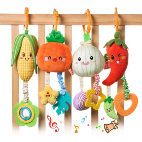 Tumama Kids hanging toy pumpkin stimulates auditory and tactile exploration for babies