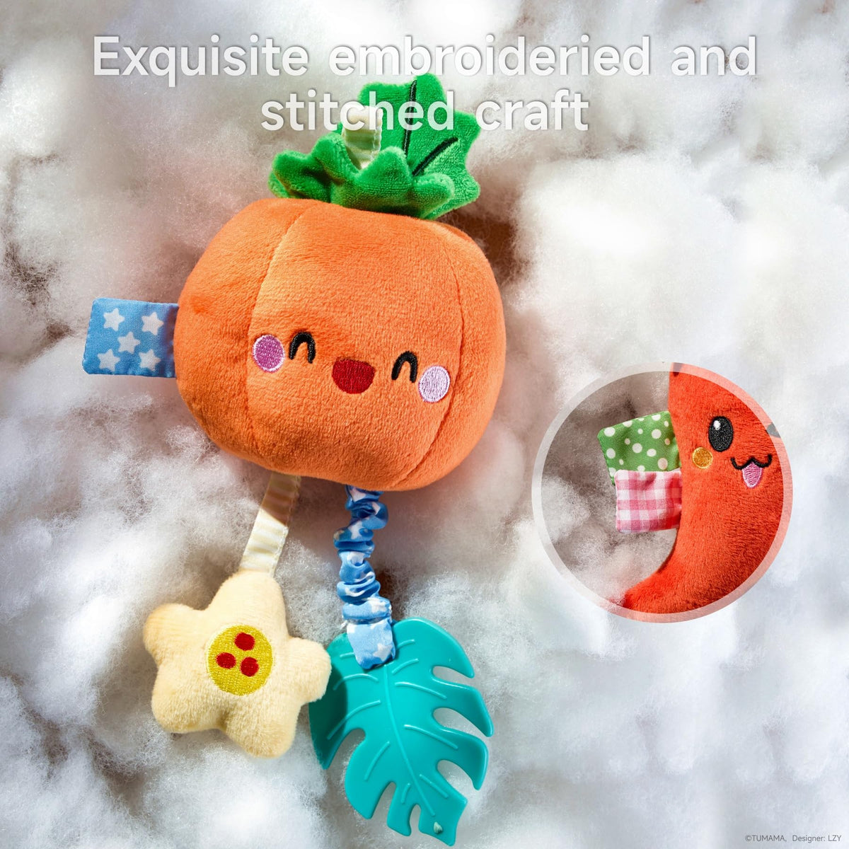 Tumama Kids hanging toy red pepper invites bright colors and sounds for baby attention