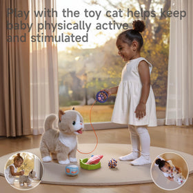 TUMAMA KIDS plush cat meows softly, inviting responsive play.