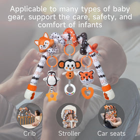 TUMAMA Monkey rattle with Bibi sound and bead ring enhances grasping skills