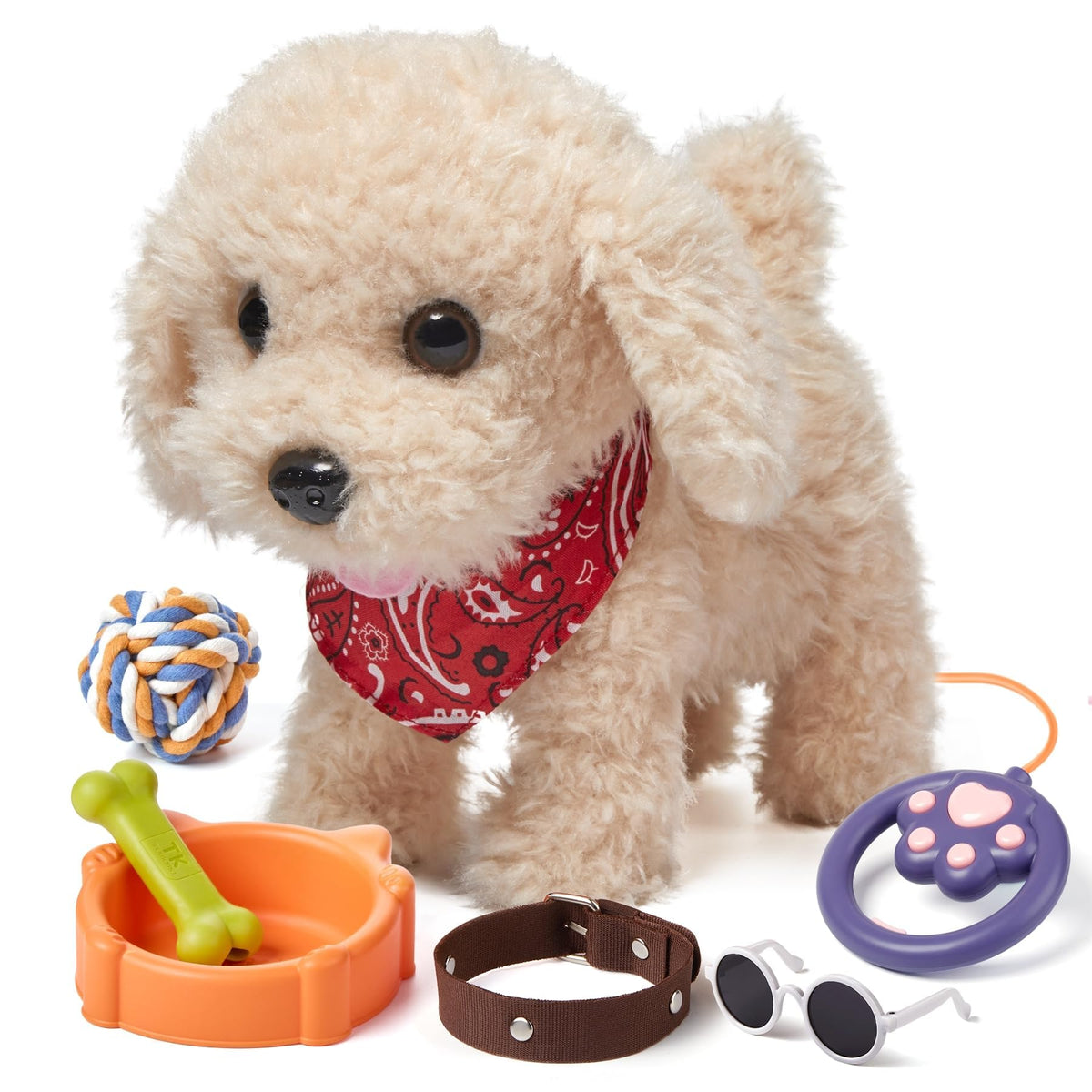 TUMAMA KIDS remote-control plush puppy walks, ideal for imaginative play