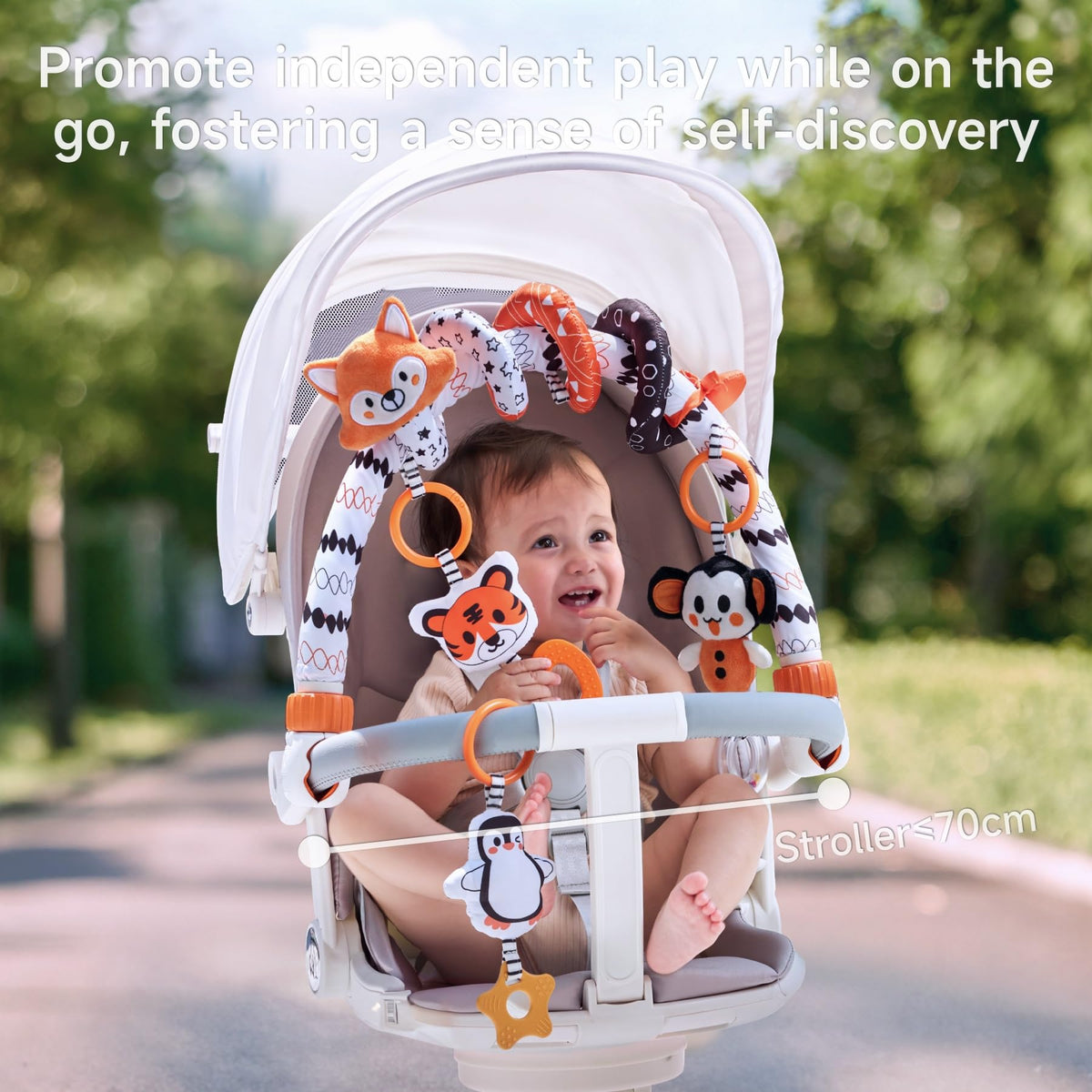 TUMAMA Tiger rattle includes built-in sounder and teether for multisensory play