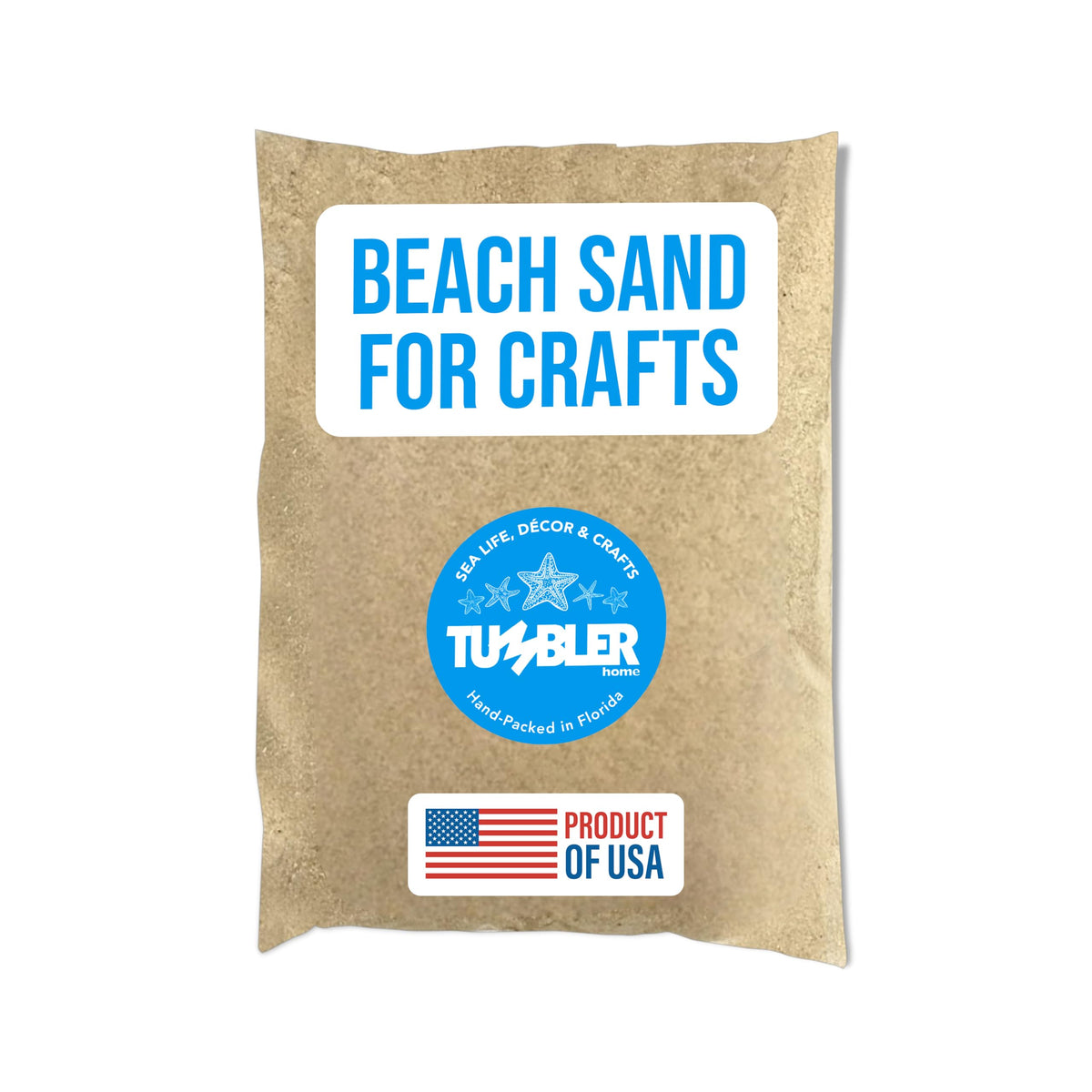 Tumbler Home real beach sand from Florida adds natural texture to crafts and displays.