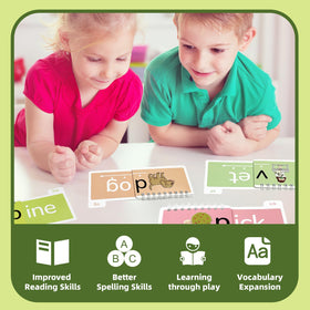 TUNJEJINY phonics Level 1 flashcards supporting basic sounds and CVC decoding.