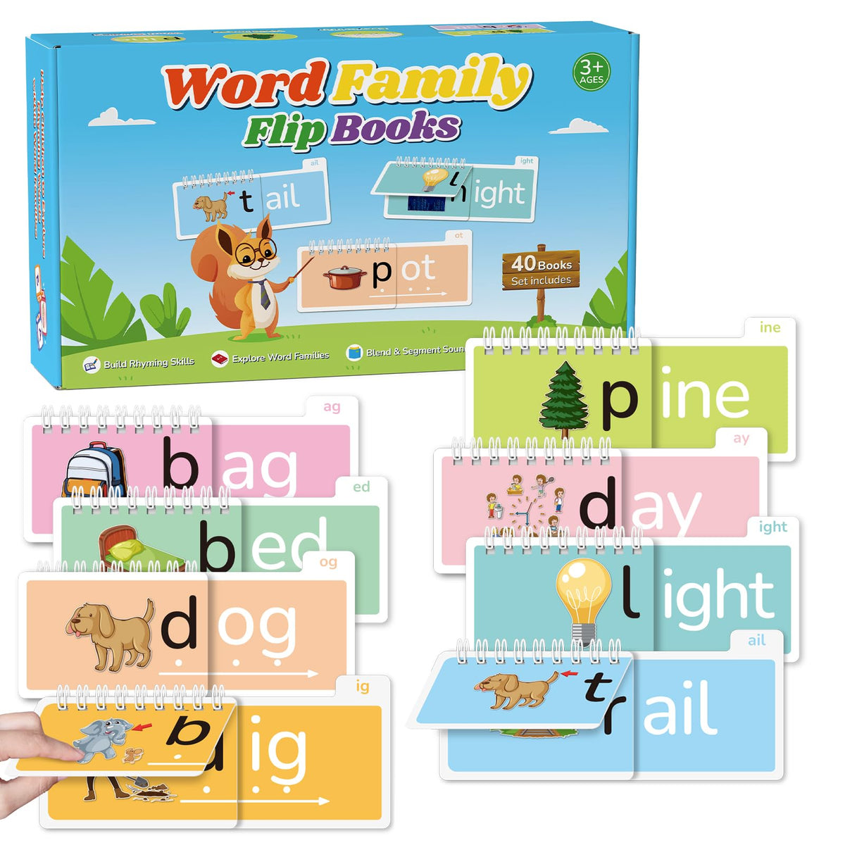 TUNJEJINY word family flip book cover with vibrant illustrations to engage young readers.