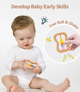 TUOWITA ring rattle encouraging exploration and secure grip for little fingers.
