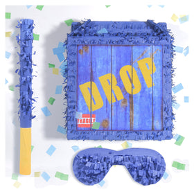 Tuoyi Drop Box Piñatas Boombox blue exterior enhances festive ambiance.