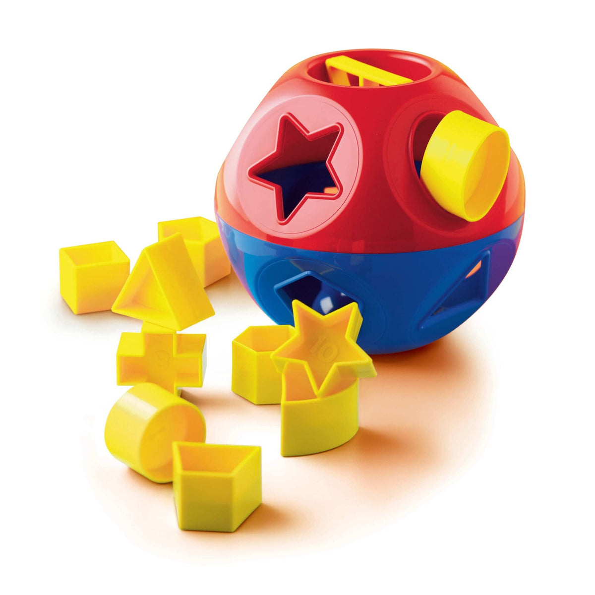 Tupperware Shape-O toy pieces ready to sort by shape and color