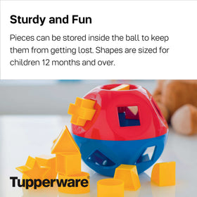 Tupperware Shape-O sorting tray keeps pieces organized