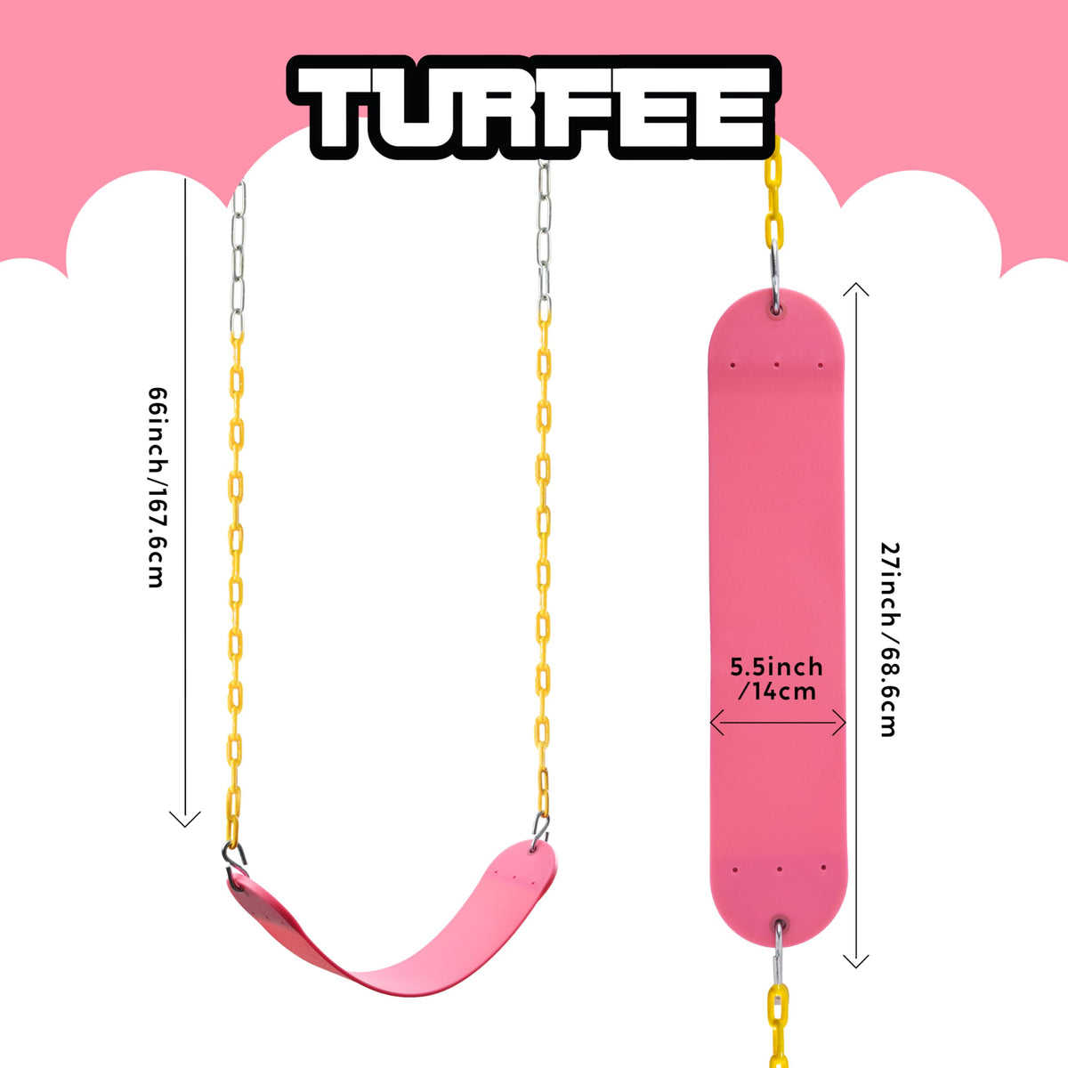 TURFEE pink backyard playset accessory enhances outdoor fun for kids.