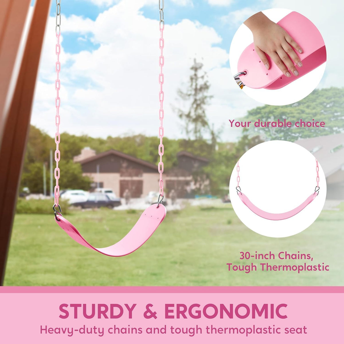 TURFEE swing kit for indoor or outdoor use, install on tree branches or beams