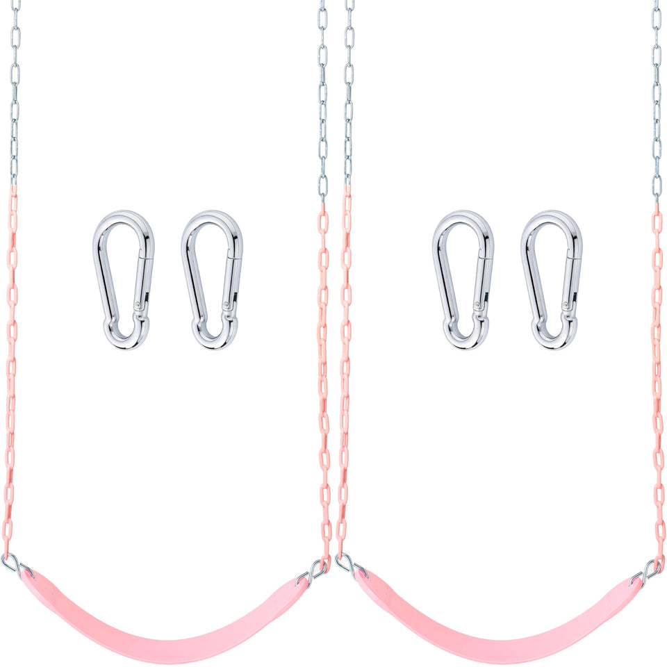 TURFEE pink swing seat two-pack ready for backyard play