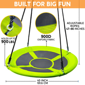 TURFEE saucer swing showing four-side handles for stability