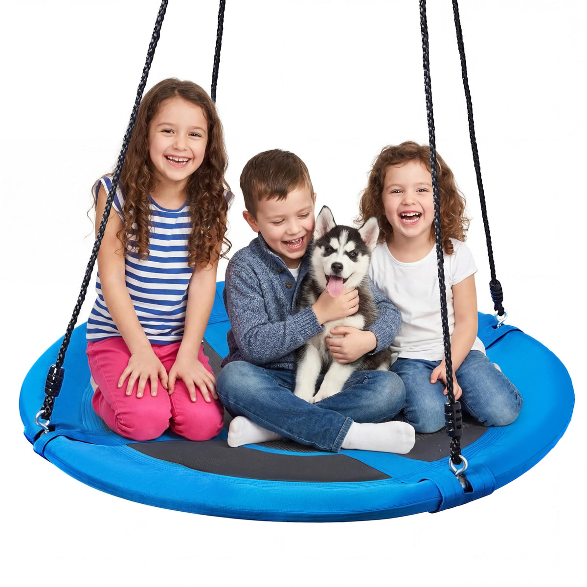 TURFEE saucer tree swing blue seat for stable outdoor fun