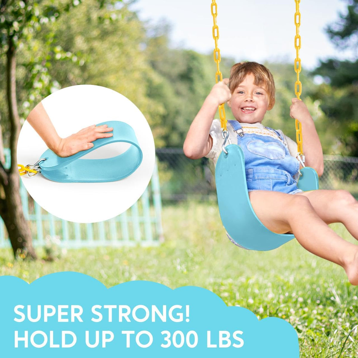Turfee Swing 66inch heavy-duty chains ensure sturdy, durable swings for kids.